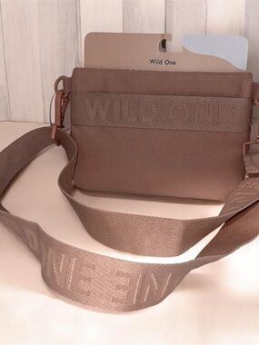 Wild One Dusty Rose Crossbody Dog Treat Pouch  with Branded Strap